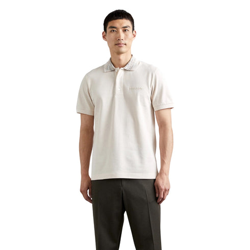 Missoni Short Sleeve Polo Off White With Orange Tones Space Dyed XL